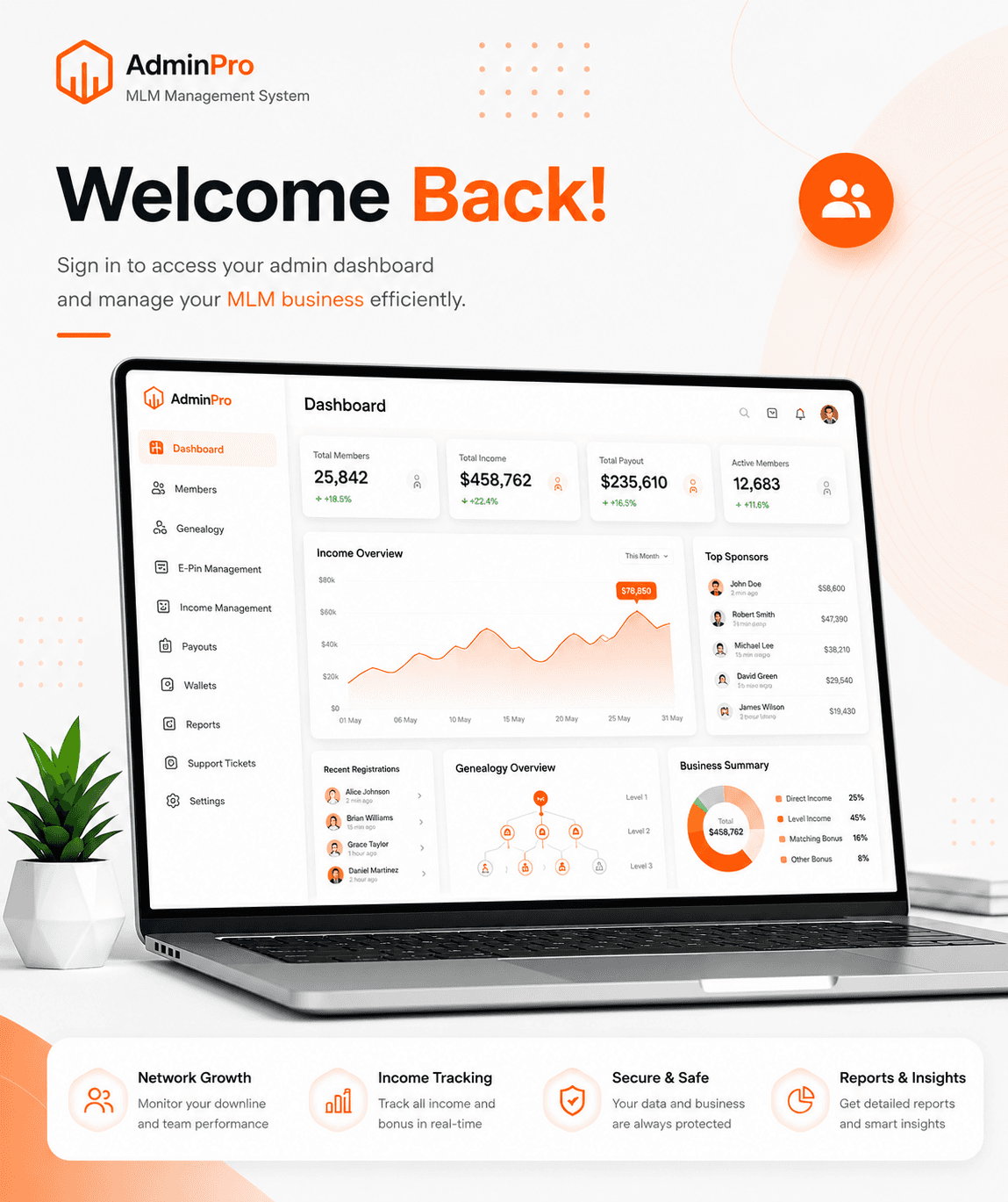 AdminPro dashboard preview